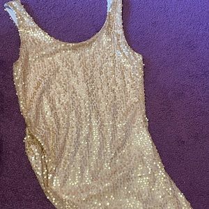 Balera Dancewear Gold Sequin Tank Top Size Small